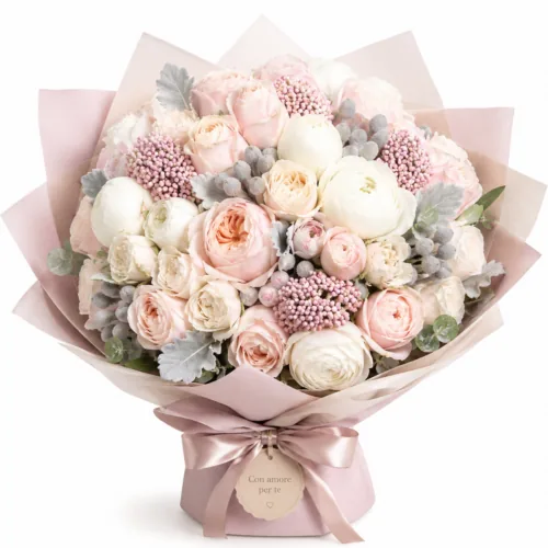 Bouquet di fiori freschi confezionato a mano a Napoli